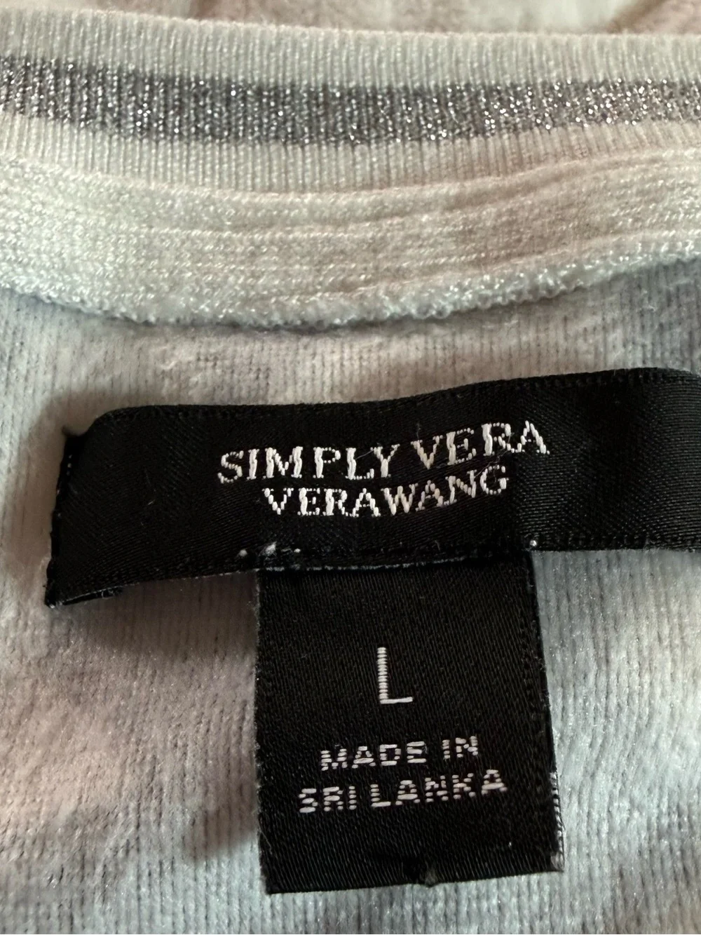 Simply Vera Vera Wang Velour Pajama Set Gray Floral Joggers Loungewear Large